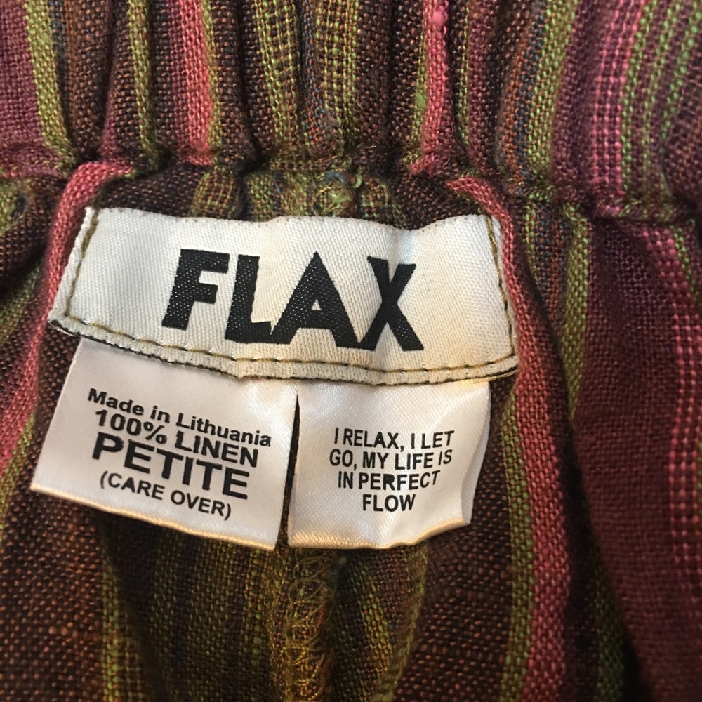 Flax cropped linen pants multi color stripe small - Picture 6 of 6